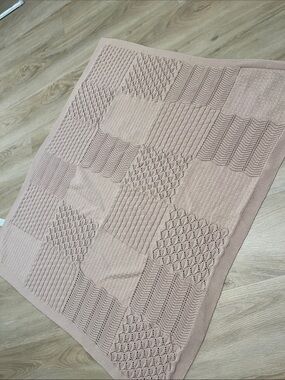 Zara Home Baby Infant Knit Blanket Rose Cotton 70x100cm